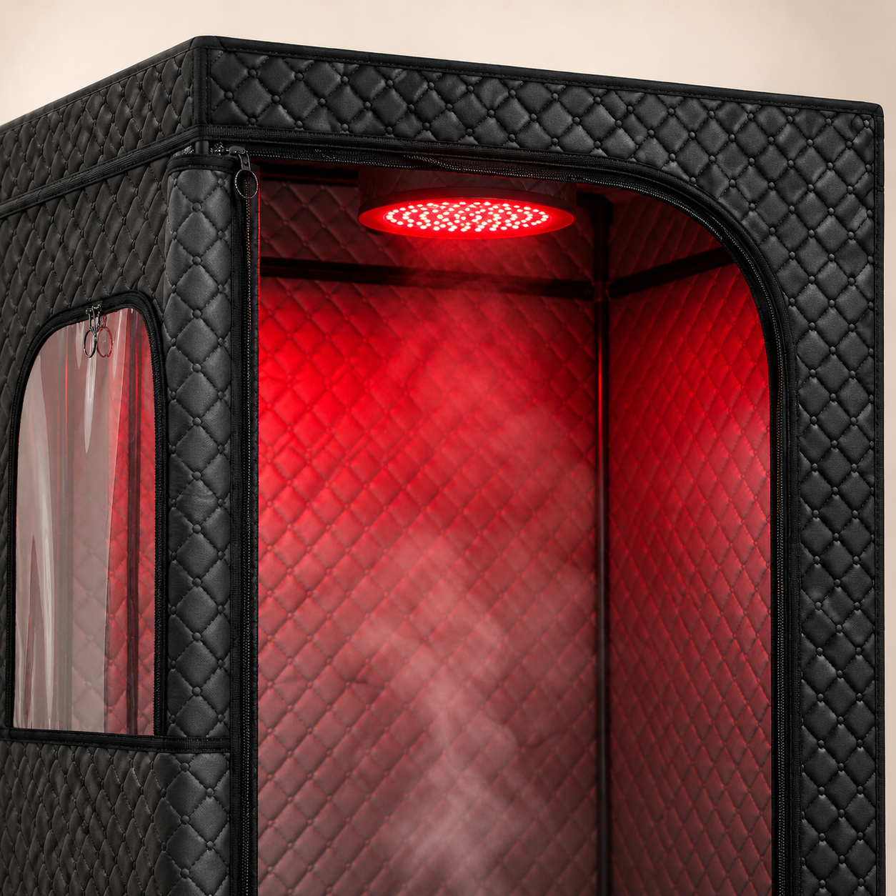Restore Suite red light steam sauna with steam generator and folding chair