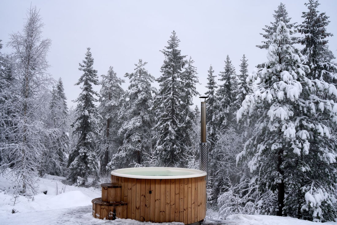 Cold plunge tub with a chiller outdoors, illustrating how to size a cold plunge chiller