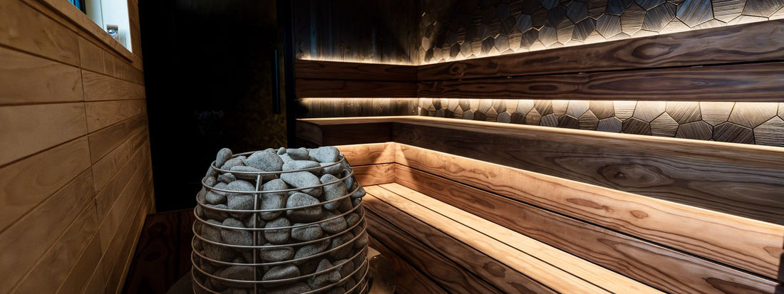 Home sauna interior, sauna safety after a heart stent