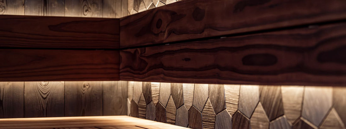 Sleek Nordic infrared sauna interior with LED lighting and wood paneling
