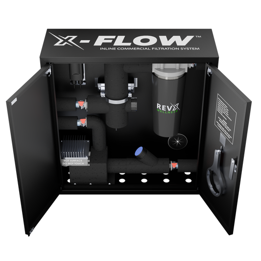 RevX X-FLOW cold plunge filtration system with pump, UV-C sterilizer and filter housing