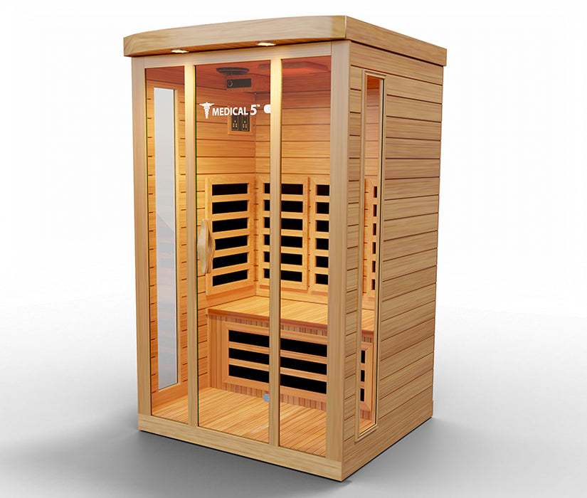 3-person Canadian hemlock infrared sauna with 9 heaters, 2200W, additional view