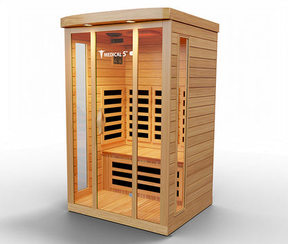 3-person Canadian hemlock infrared sauna with 9 heaters, 2200W, additional view