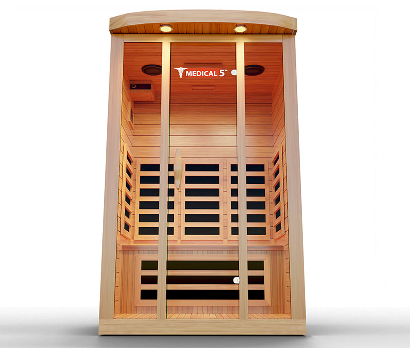 3-person Canadian hemlock infrared sauna with 9 heaters, 2200W, product view