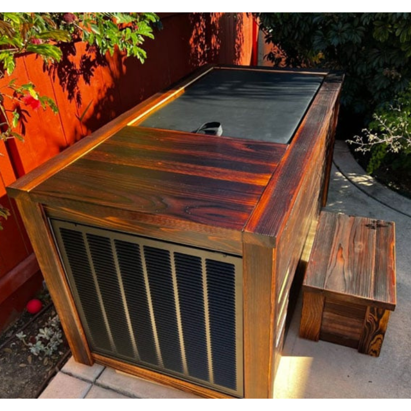 Kooru cold plunge tub with the insulated lid closed, viewed from above