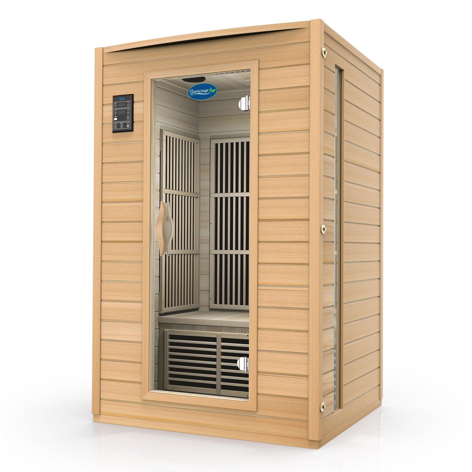 2-person Canadian Hemlock infrared sauna with glass front door