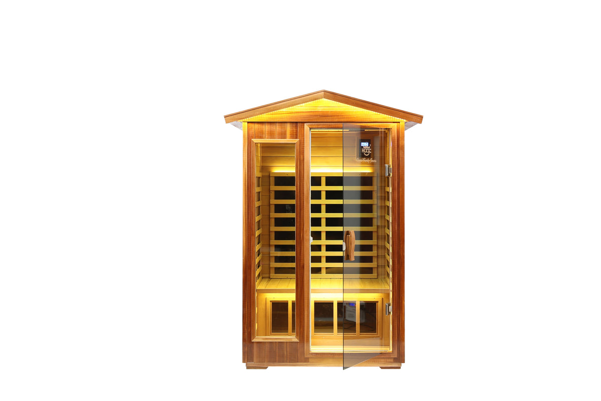 Two-person solid wood infrared sauna dimensions