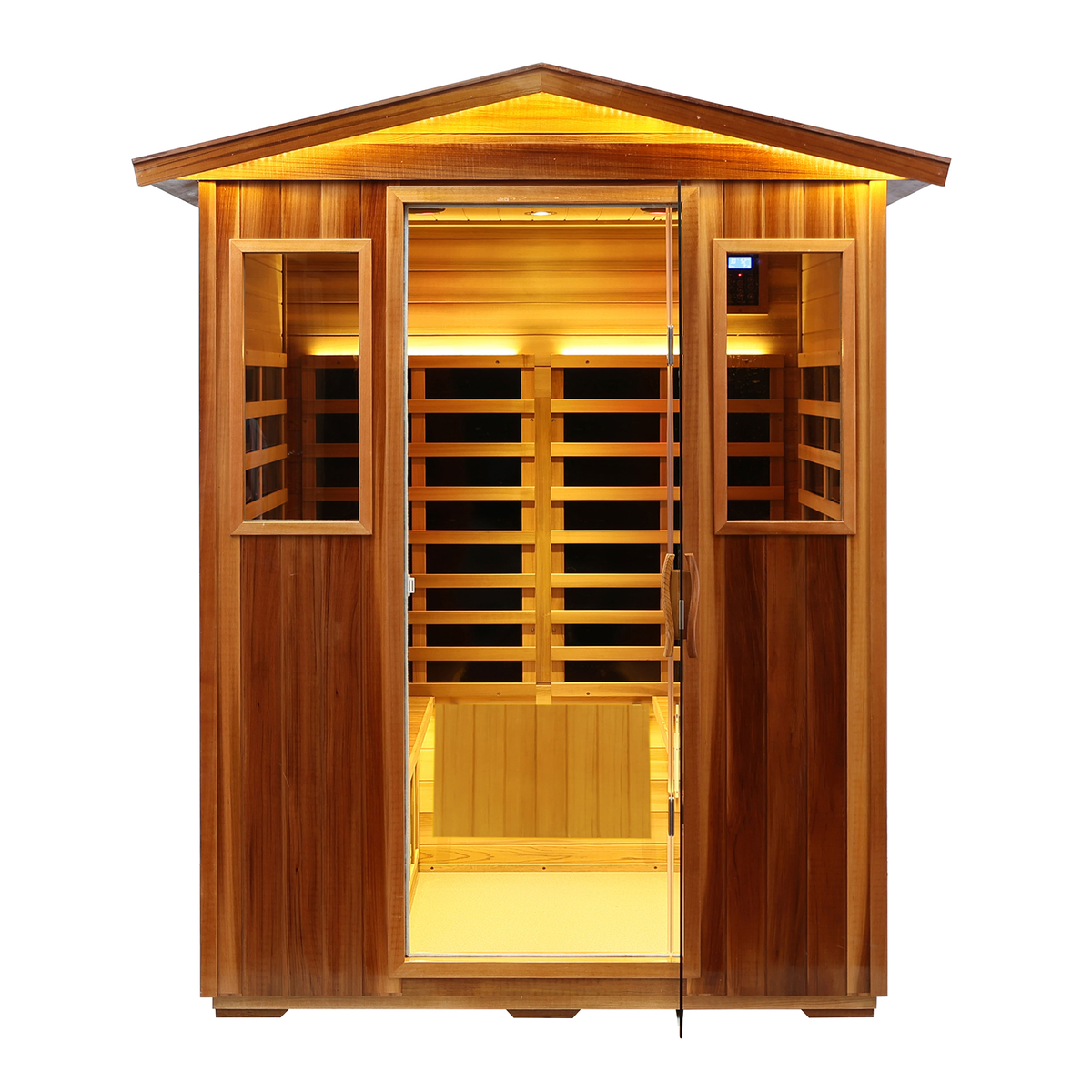 Four-person outdoor infrared sauna, additional view