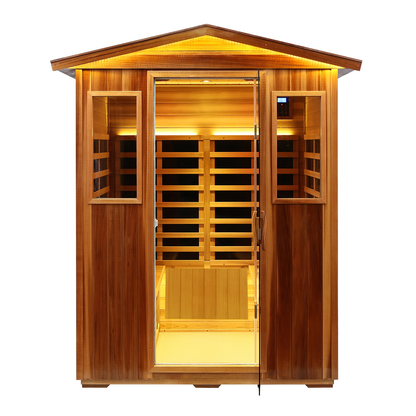 Four-person outdoor infrared sauna, additional view