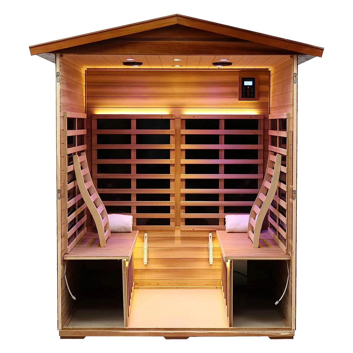 Four-person outdoor infrared sauna detail