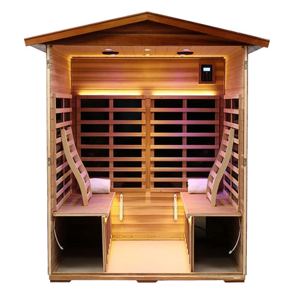 Four-person outdoor infrared sauna detail