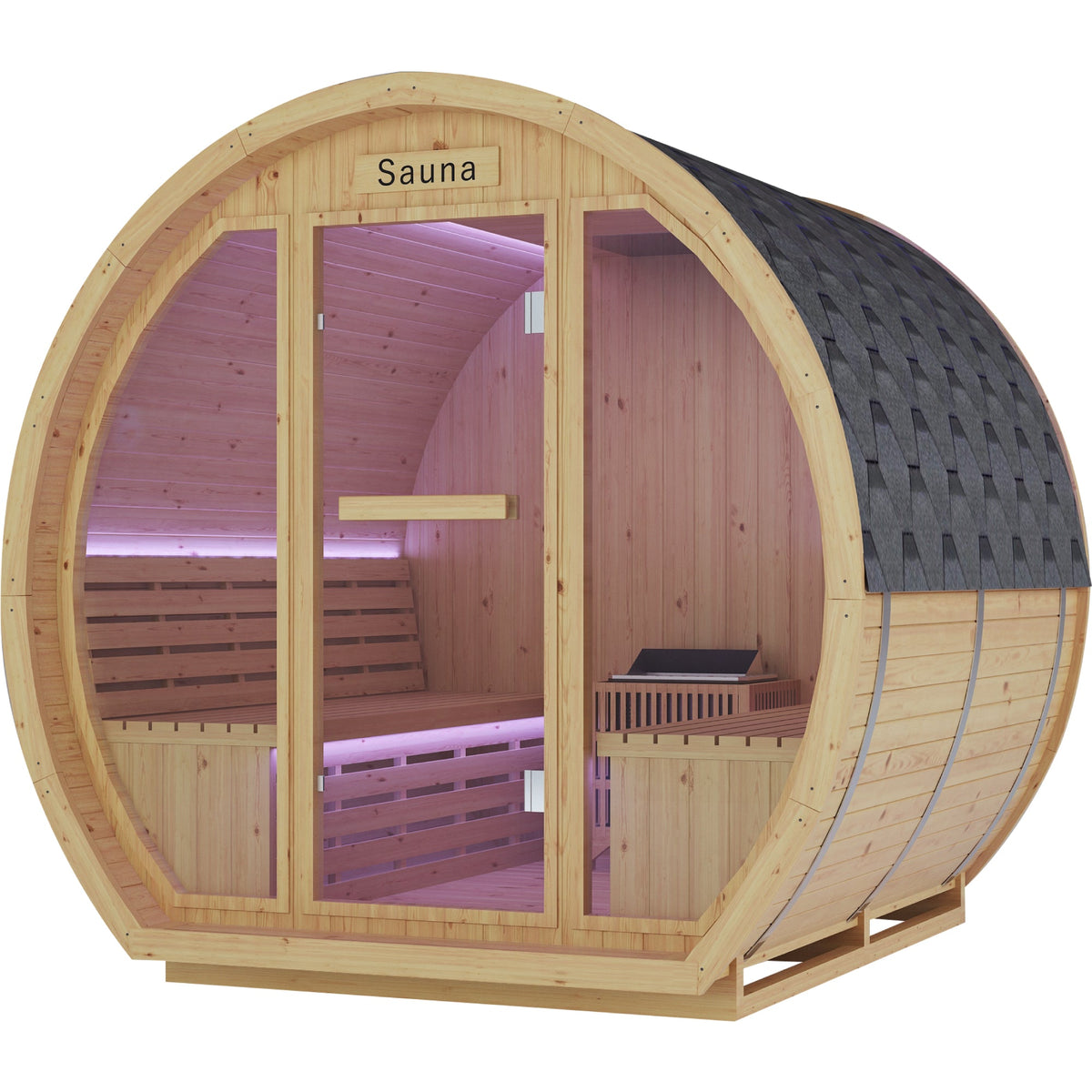 Outdoor sauna room construction detail