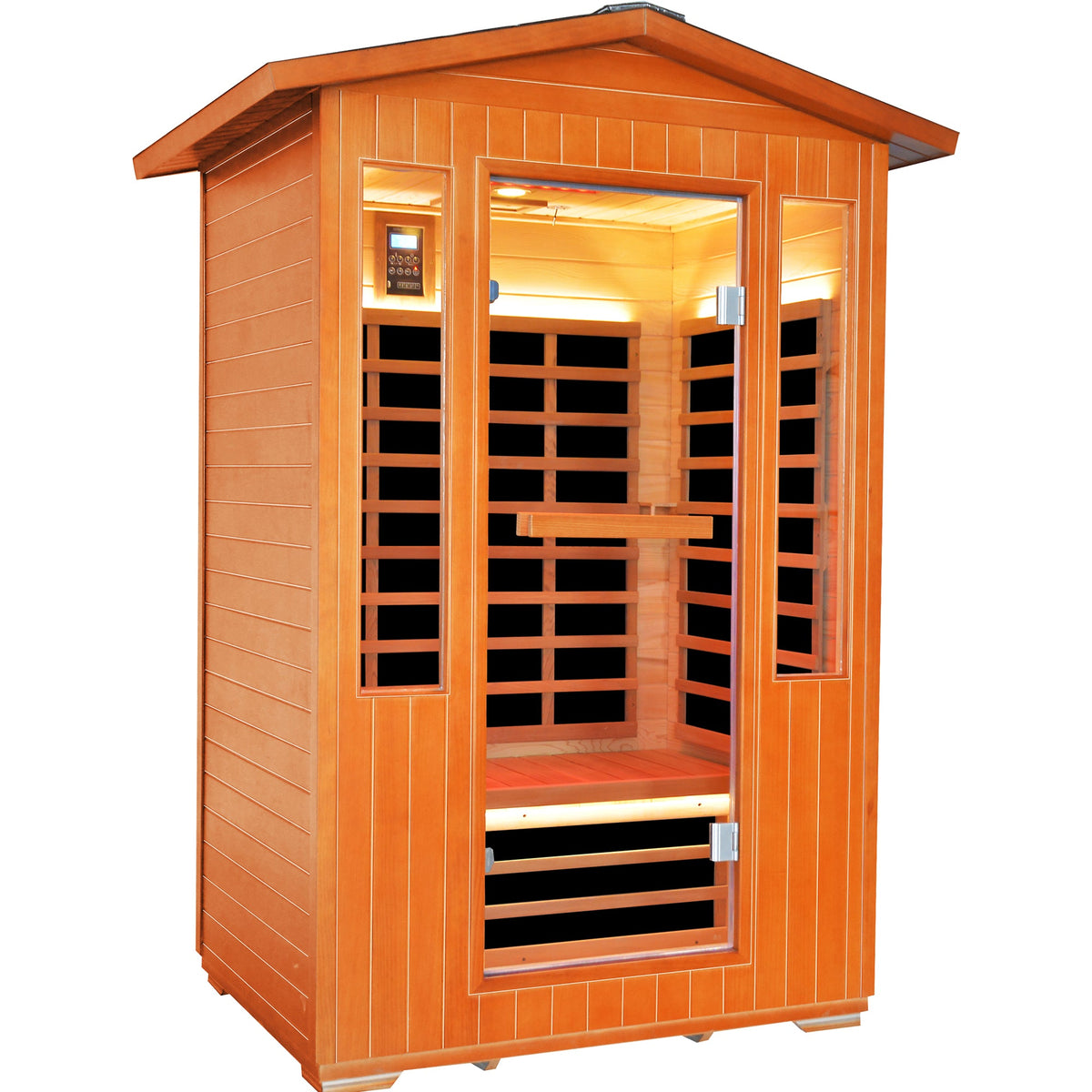 HOSAUNA outdoor infrared sauna, side view