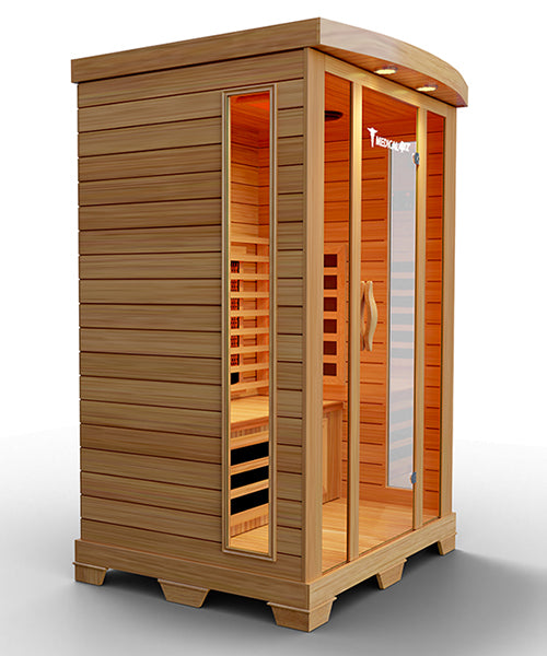 2-person full spectrum infrared sauna, angled view