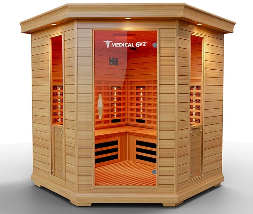 6-person full spectrum infrared sauna bench seating