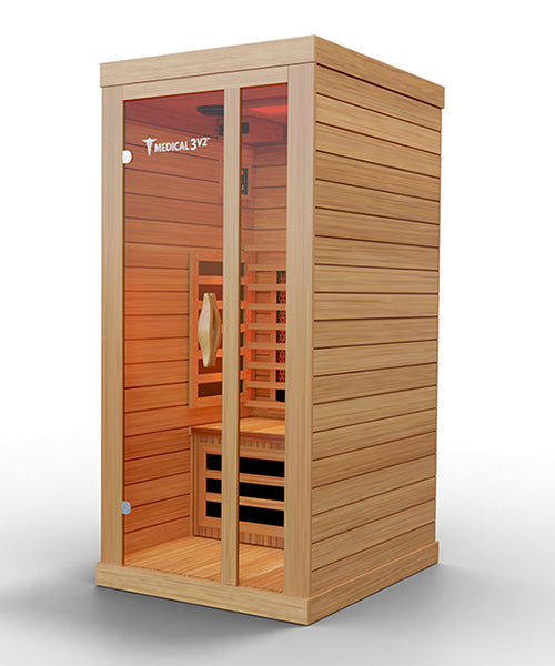 1-person full spectrum infrared sauna, side view
