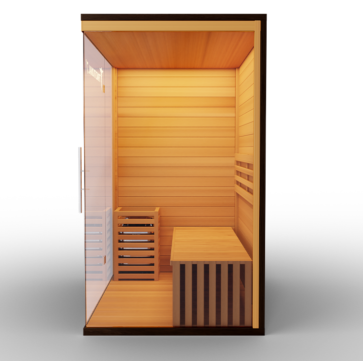 3-person traditional steam sauna bench seating