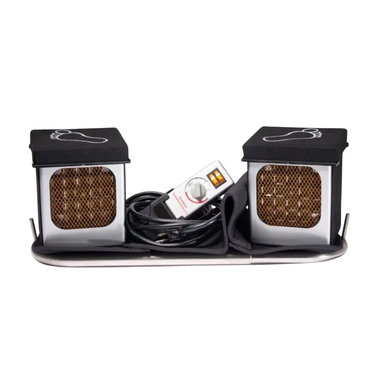 Relax Silver Elite dual far infrared ceramic heater units with the handheld temperature controller and power cord