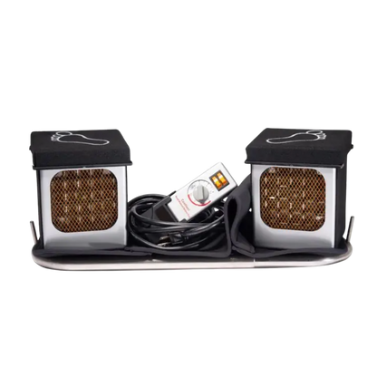 Relax Silver Elite dual far infrared ceramic heater units with the handheld temperature controller and power cord