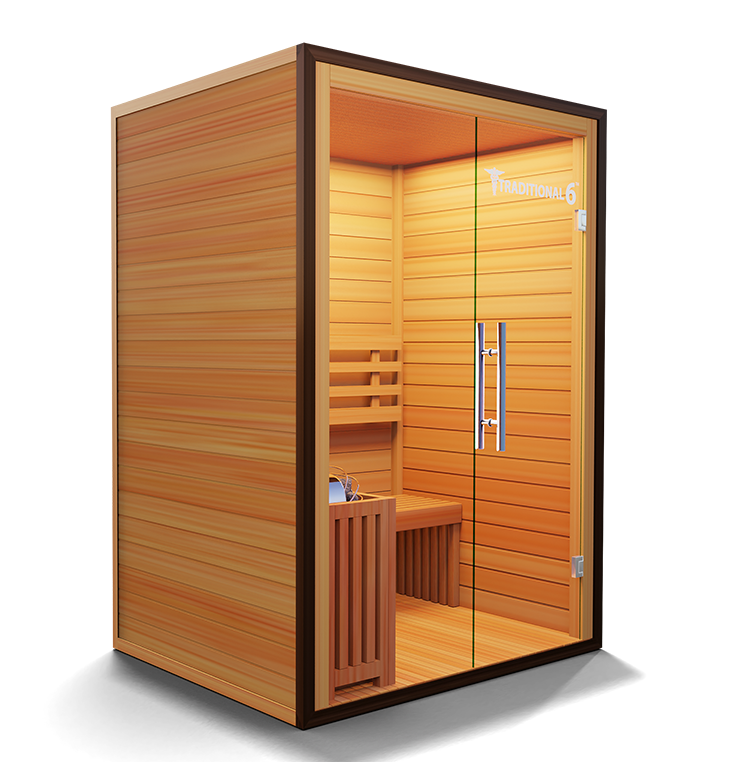 2-person traditional steam sauna bench seating