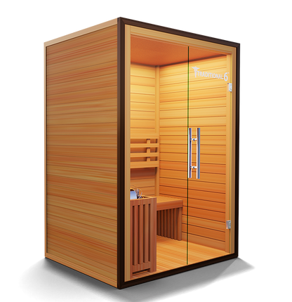 2-person traditional steam sauna bench seating
