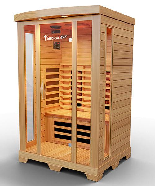 2-person full spectrum infrared sauna bench seating
