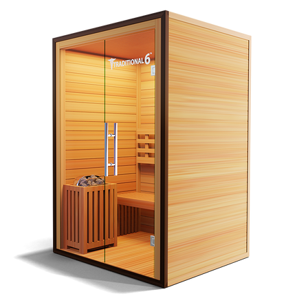 2-person traditional steam sauna, side view