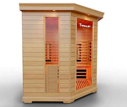 6-person full spectrum infrared sauna, corner view