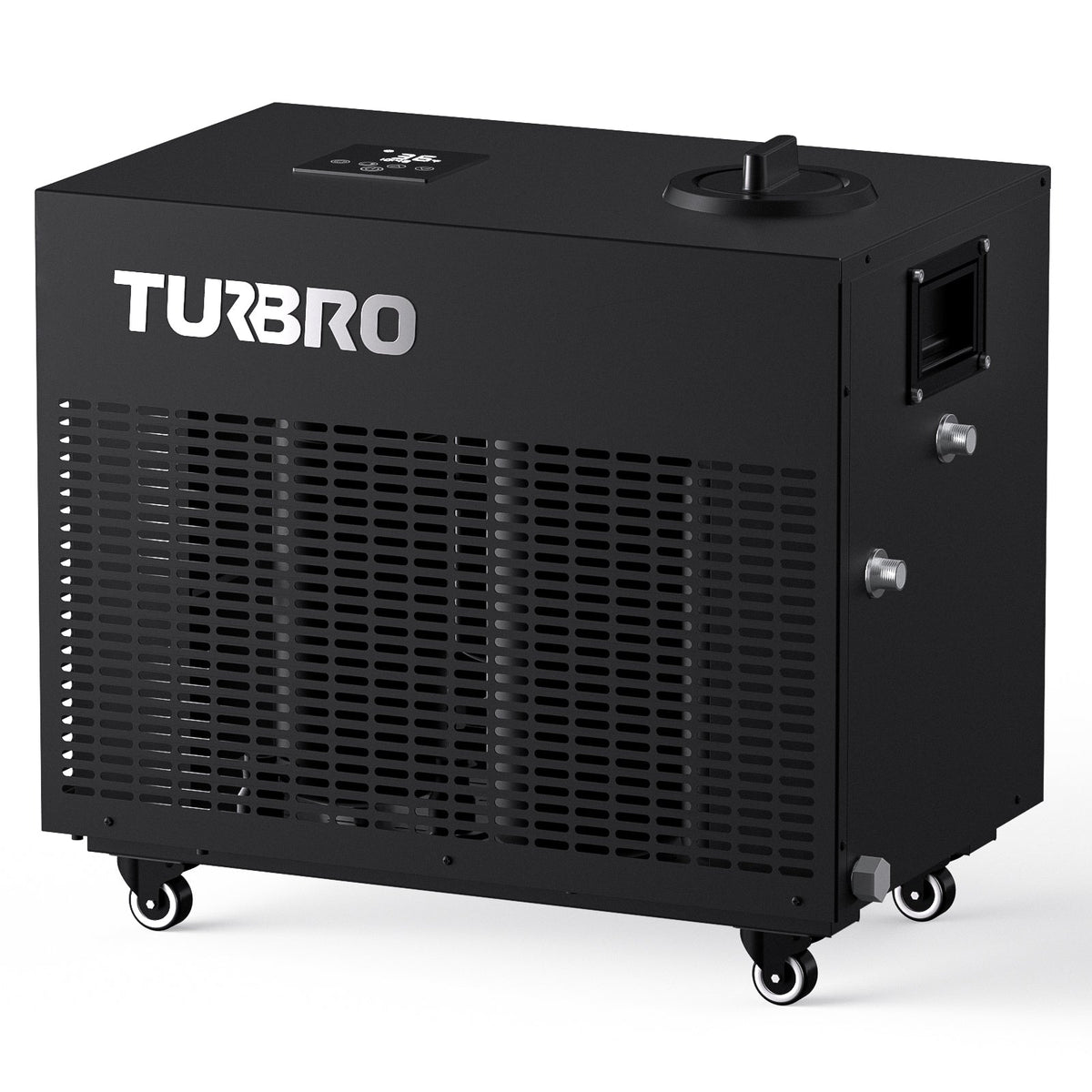 Frostcore F85 ice bath water chiller, black unit on casters, TURBRO