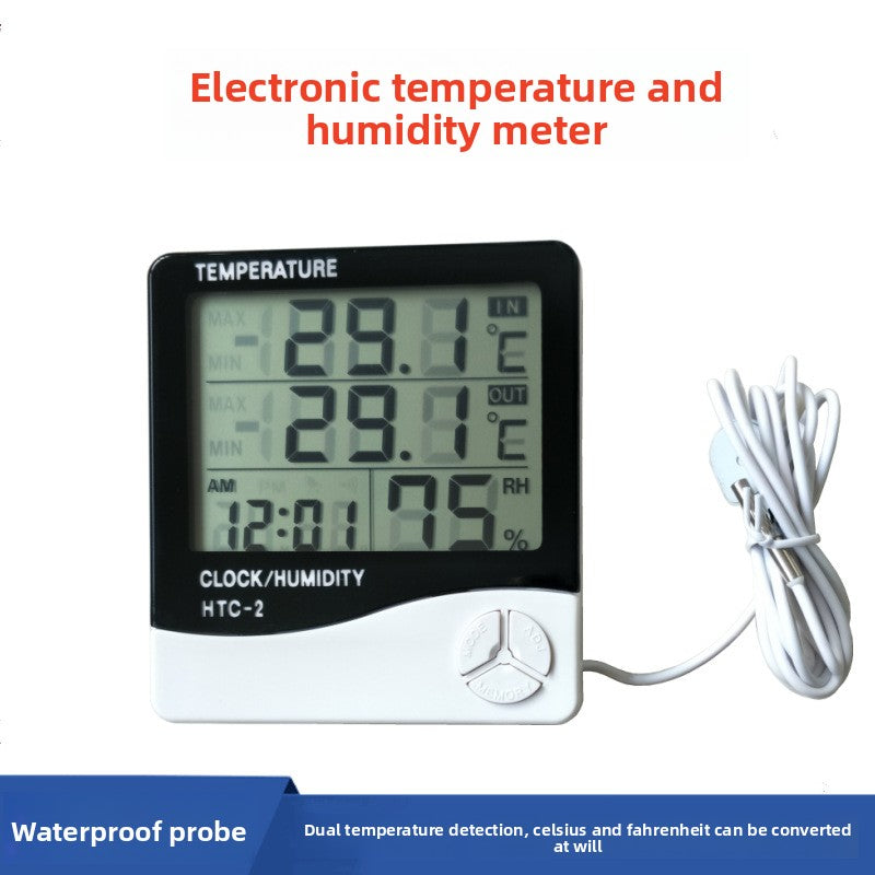 Sauna thermometer and hygrometer LCD display detail