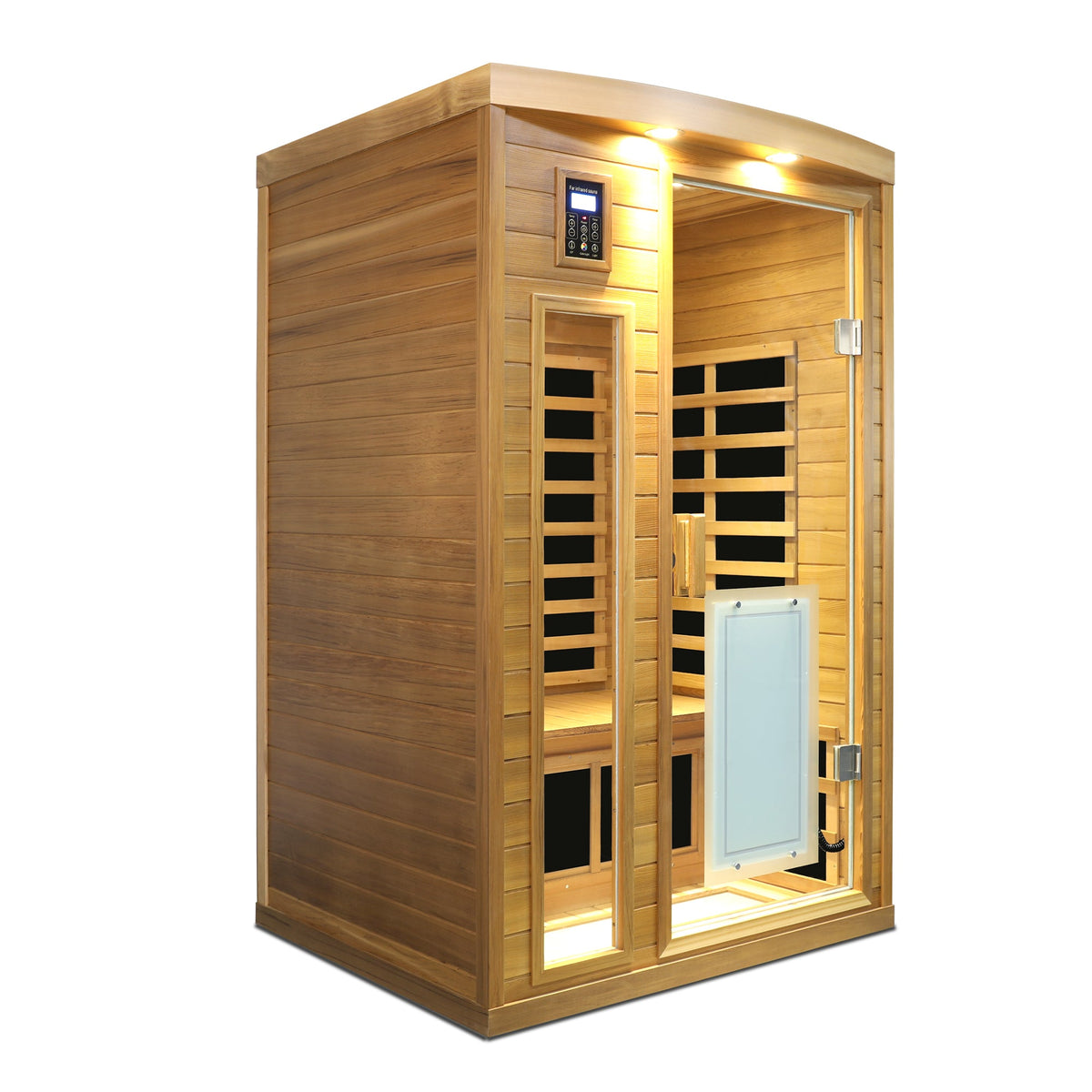 Red cedar 2-person infrared sauna bench seating