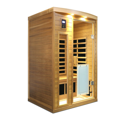 Red cedar 2-person infrared sauna bench seating