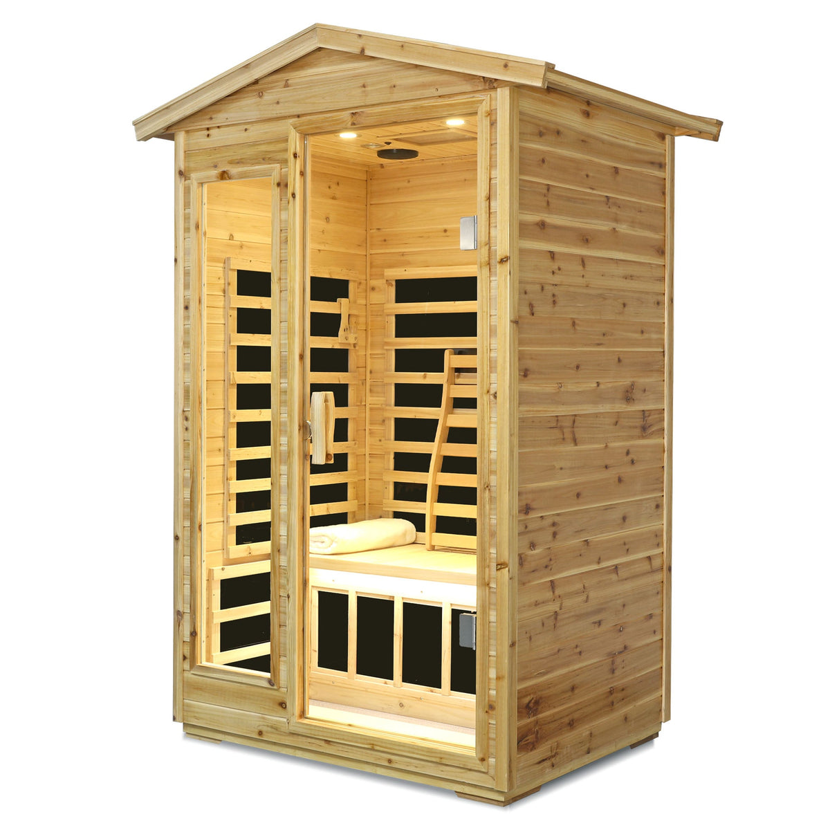 Two-person old fir infrared sauna control detail