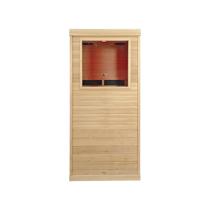 Canadian hemlock 1-person indoor infrared sauna, additional view