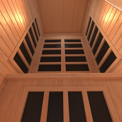 1-person full spectrum infrared sauna render