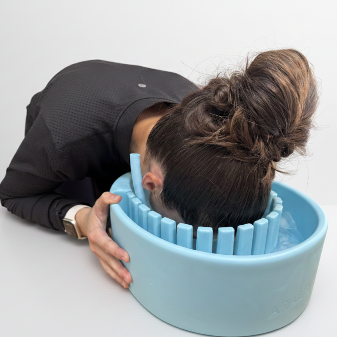 Face Plunge Pure facial cold plunge bowl with separate ice chamber, front view