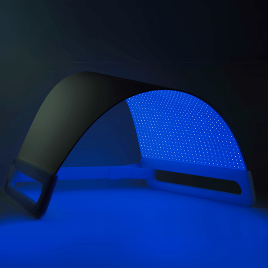 Lumara Illuminate Blue V1 panel illuminated showing the 415nm blue LED array