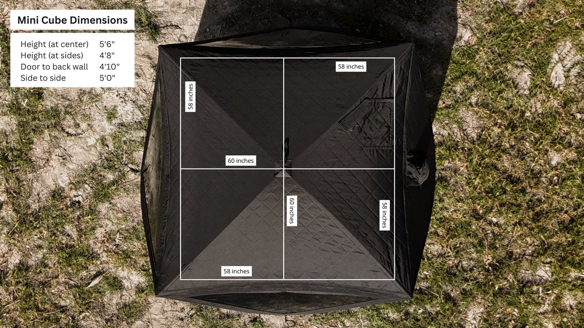 Mini Cube sauna tent in outdoor setting
