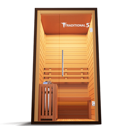 1-person traditional steam sauna, side view
