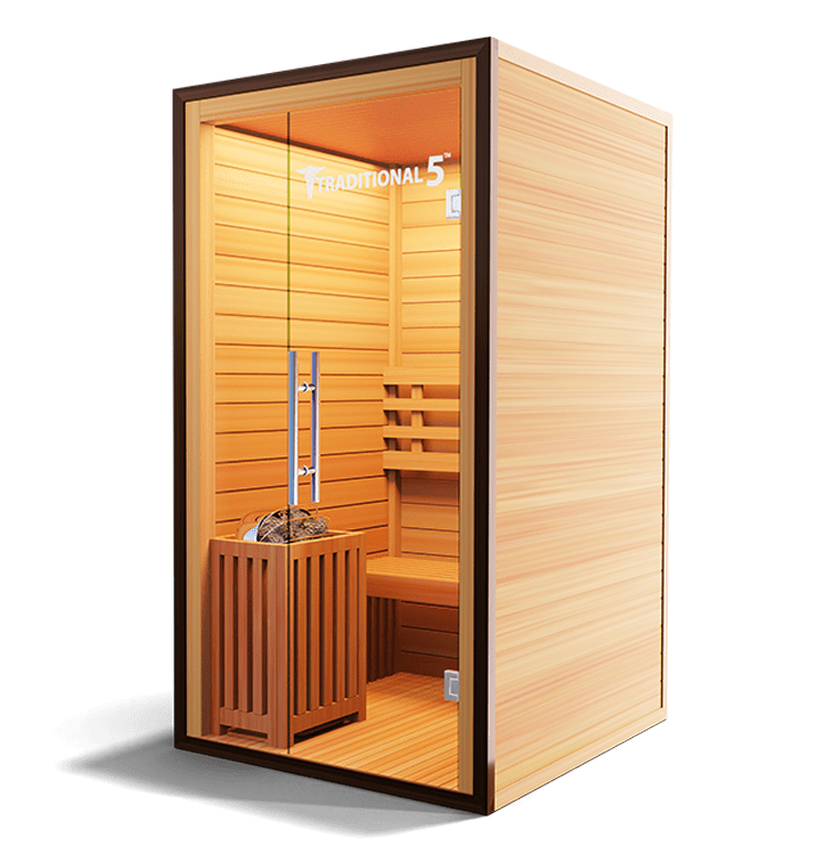 1-person traditional steam sauna feature detail