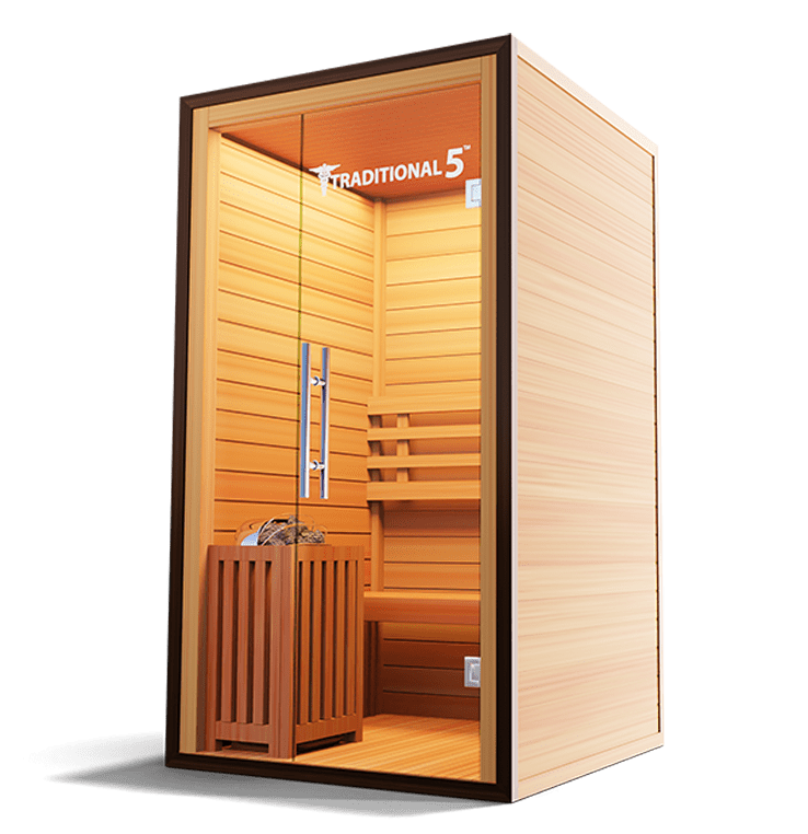 1-person traditional steam sauna feature detail