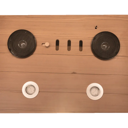 909MX 1-person ultra-low EMF infrared sauna with 270 degree glass and light therapy, feature detail