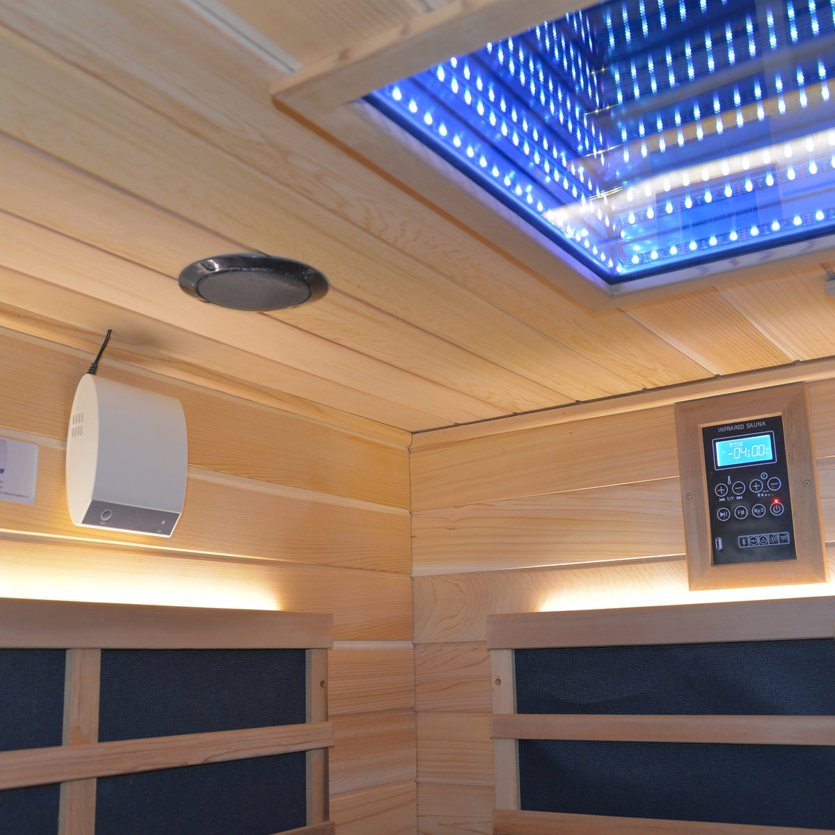 3-4 person outdoor infrared sauna feature detail