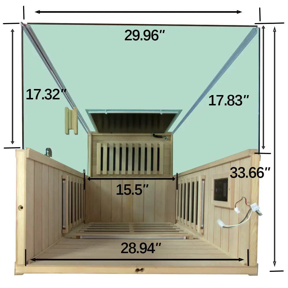 909MX infrared sauna interior with blue light therapy