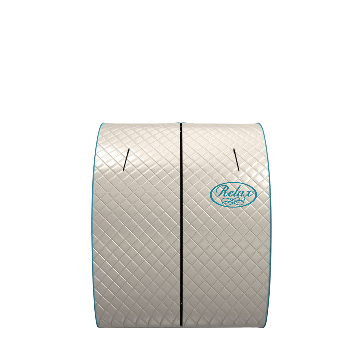Relax Silver Elite portable far infrared sauna, cream quilted 1-person tent, white background