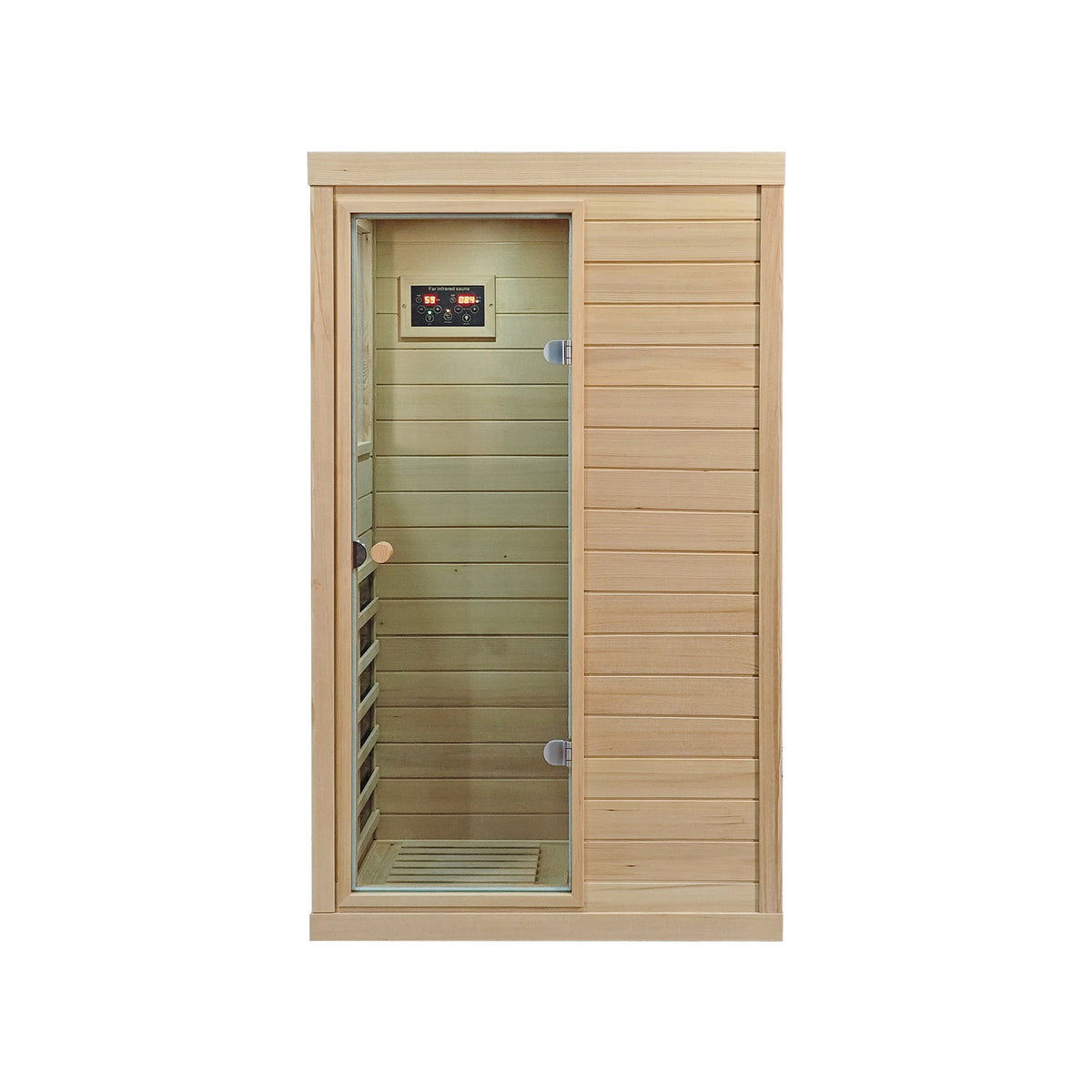 Canadian hemlock 1-person indoor infrared sauna detail