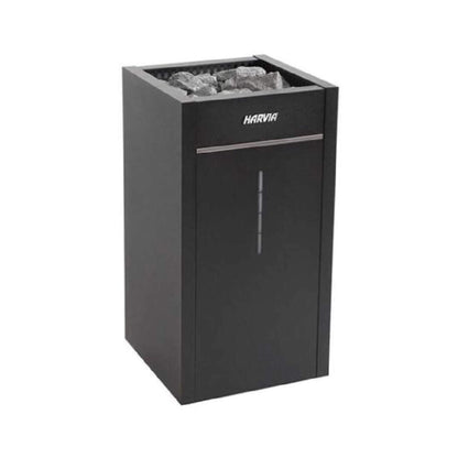Harvia Virta Combi HL black electric sauna heater with stones on top