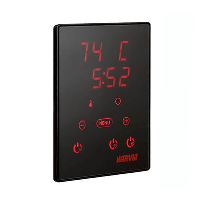 Harvia Xenio CX45 digital control panel with red display and touch buttons
