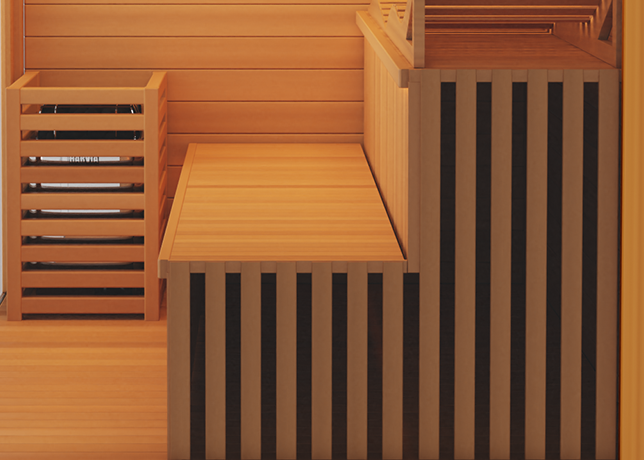 3-person traditional steam sauna feature detail