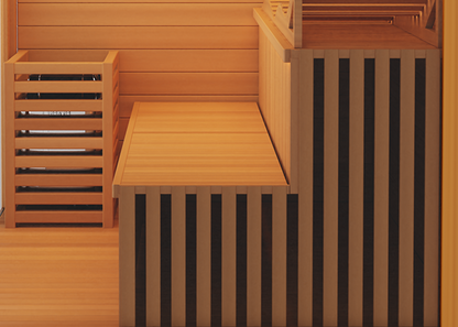 3-person traditional steam sauna feature detail